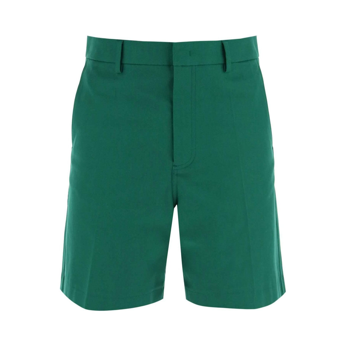Basic Green Stretch Cotton Canvas Shorts VALENTINO GARAVANI JOHN JULIA.