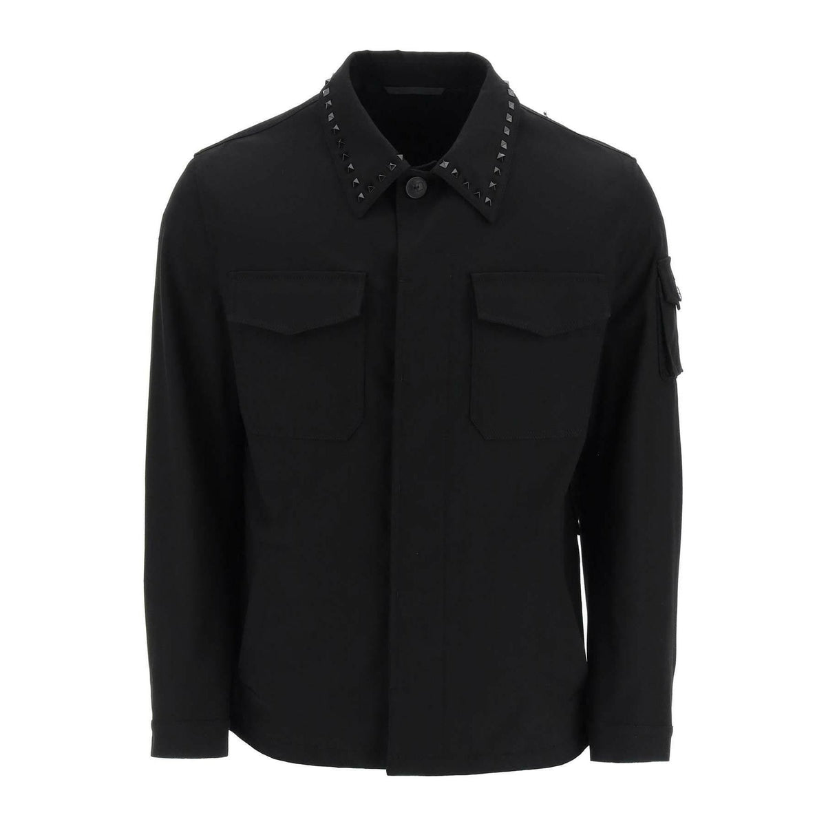 Black Untitled Studs Workwear Jacket VALENTINO JOHN JULIA.