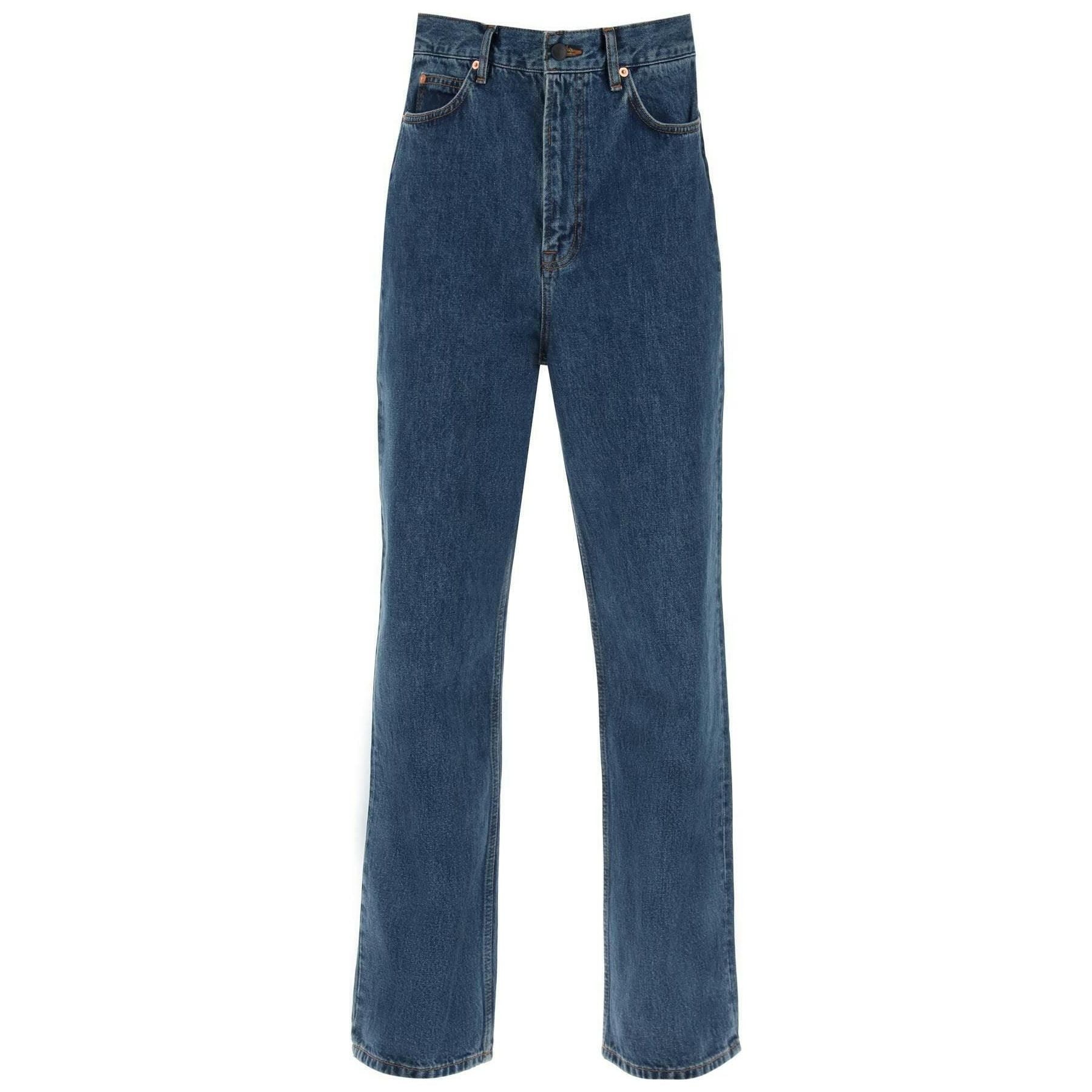 Indigo Blue Low-Rise Comfort Fit Cotton Jeans WARDROBE.NYC JOHN JULIA.