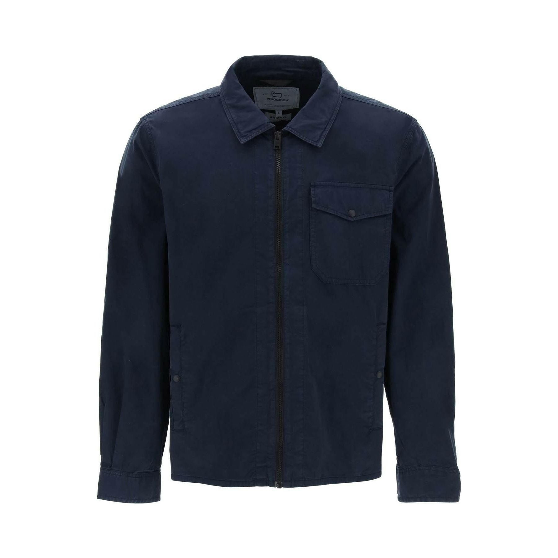 Melton Blue Garment-Dyed Cotton Overshirt WOOLRICH JOHN JULIA.