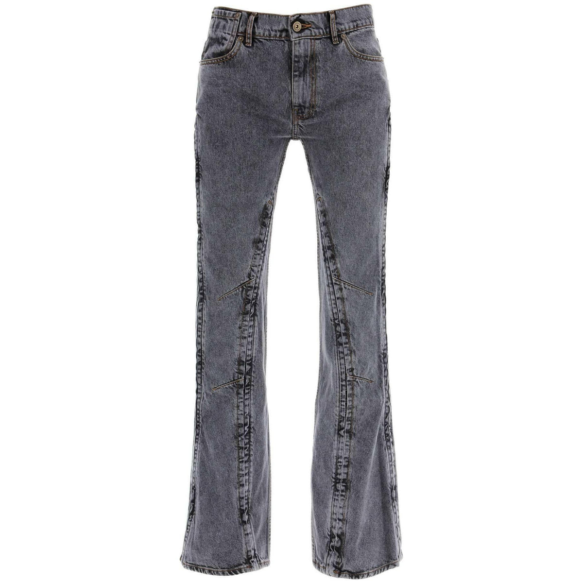 Y PROJECT - Hook And Eye Flared Jeans - JOHN JULIA