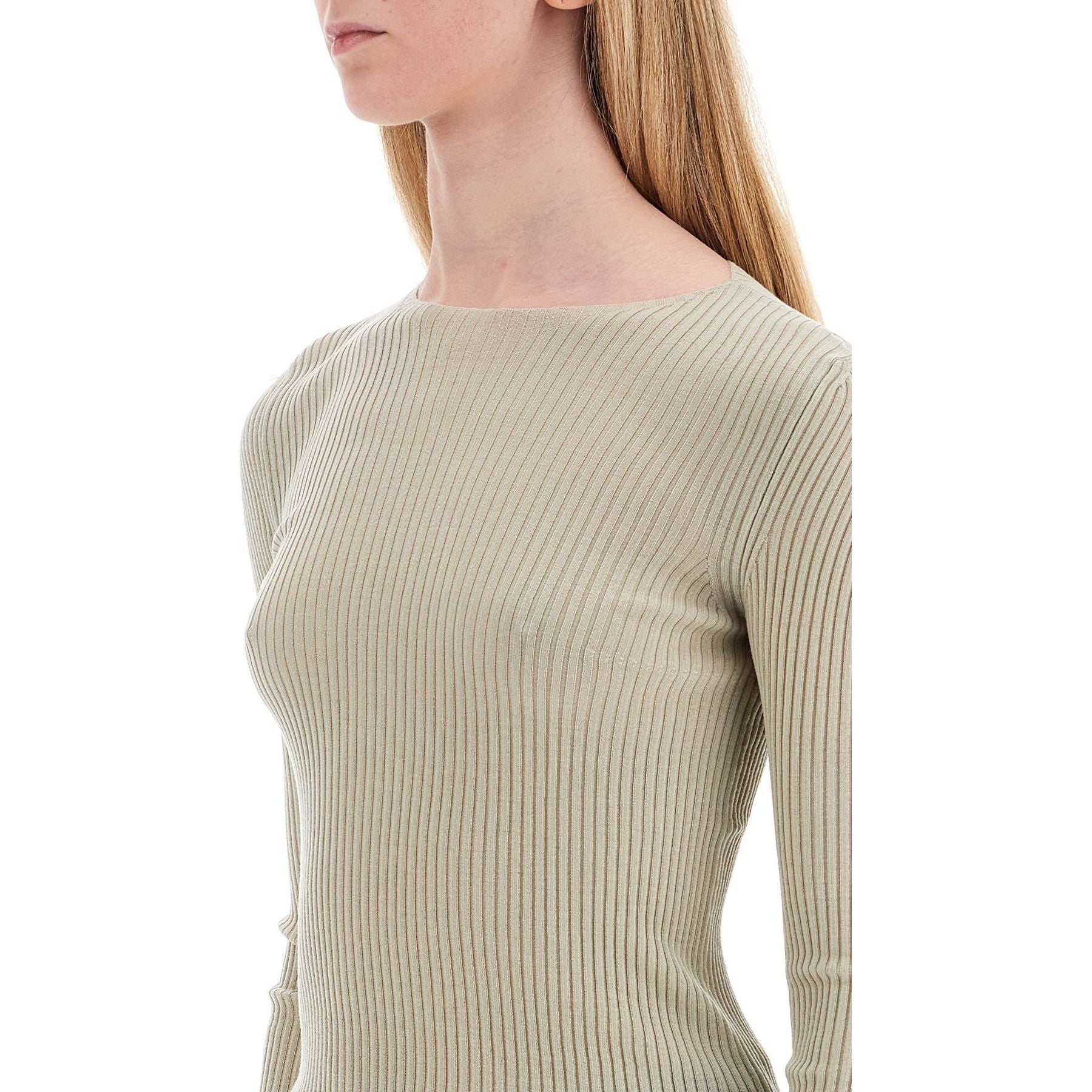 Ribbed Wool Top With A High