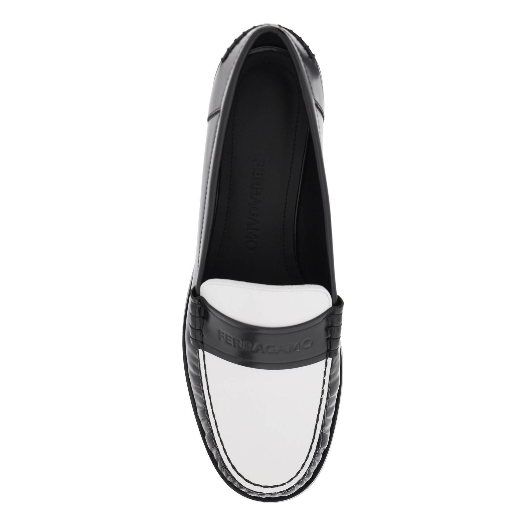 Two-Tone Leather Loafers