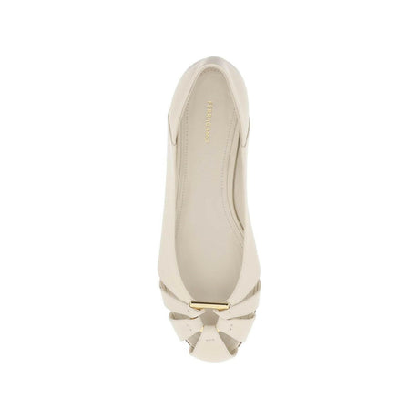 Aurelie Gancini Ornament Leather Ballet Flats.