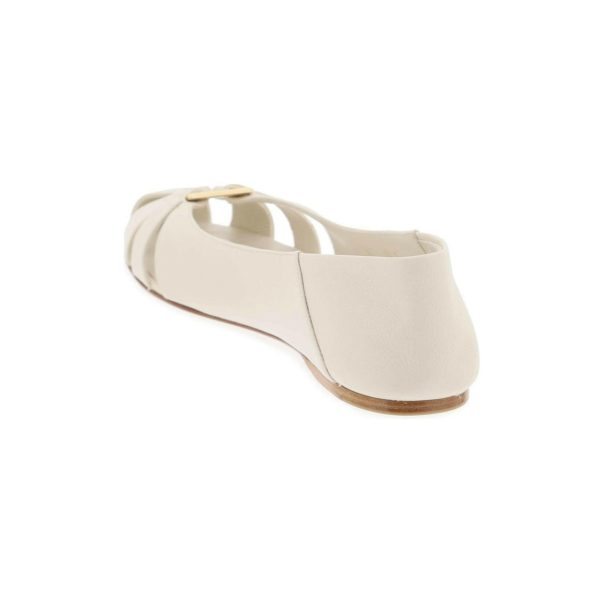 Aurelie Gancini Ornament Leather Ballet Flats.