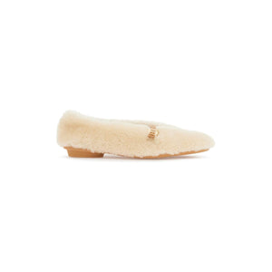 FERRAGAMO-Shearling Ballet Flats -JOHN JULIA.