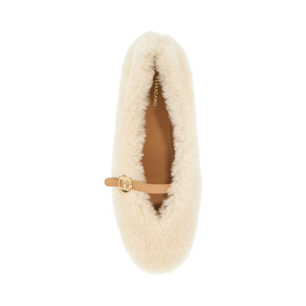 FERRAGAMO-Shearling Ballet Flats -JOHN JULIA.