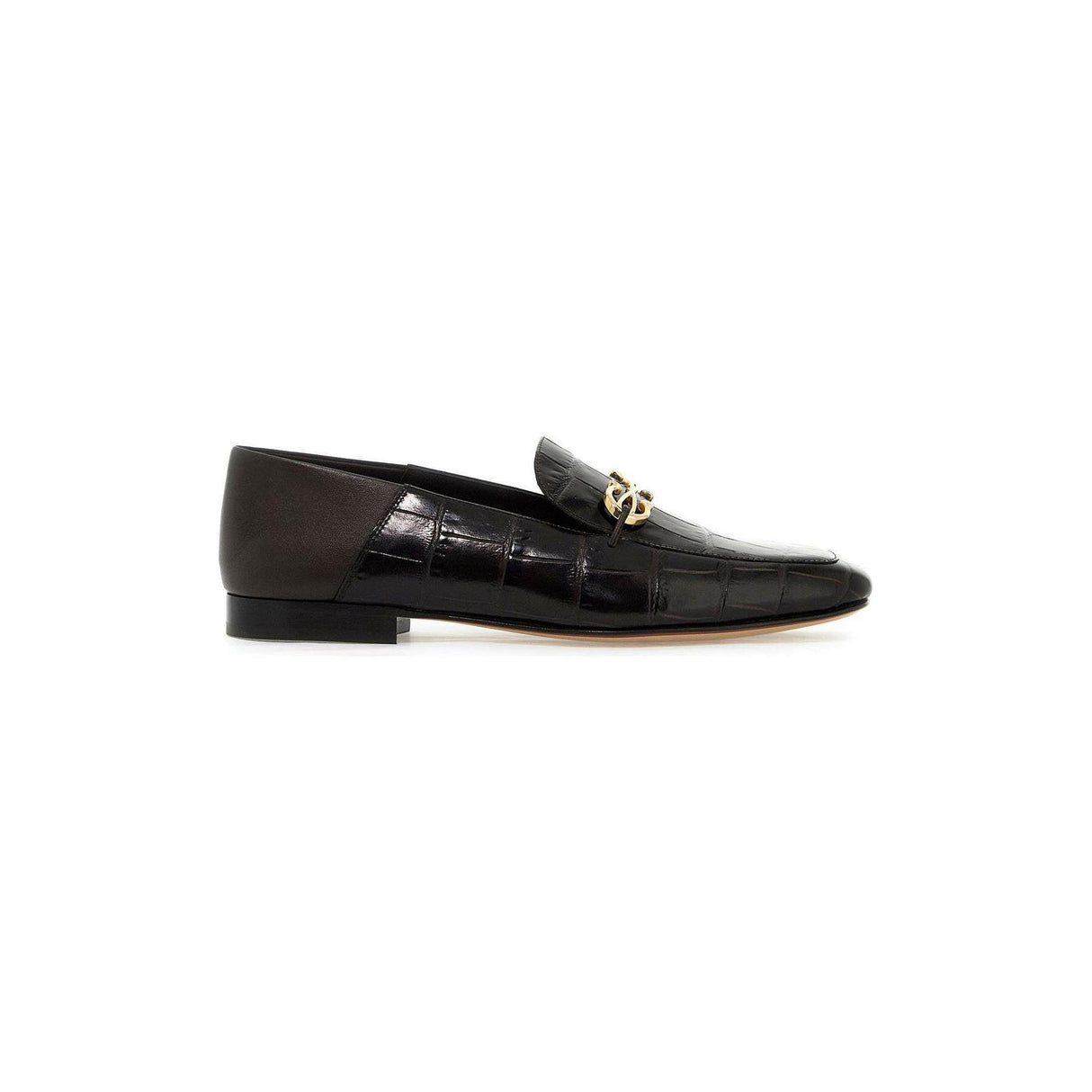 Louis Croc-Embossed Leather Loafers.