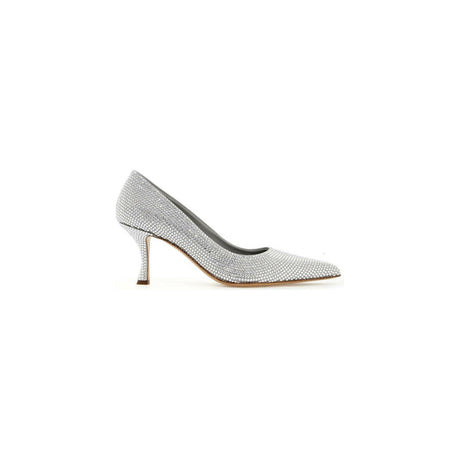 Crystal Embellished Pointed Toe Pumps.