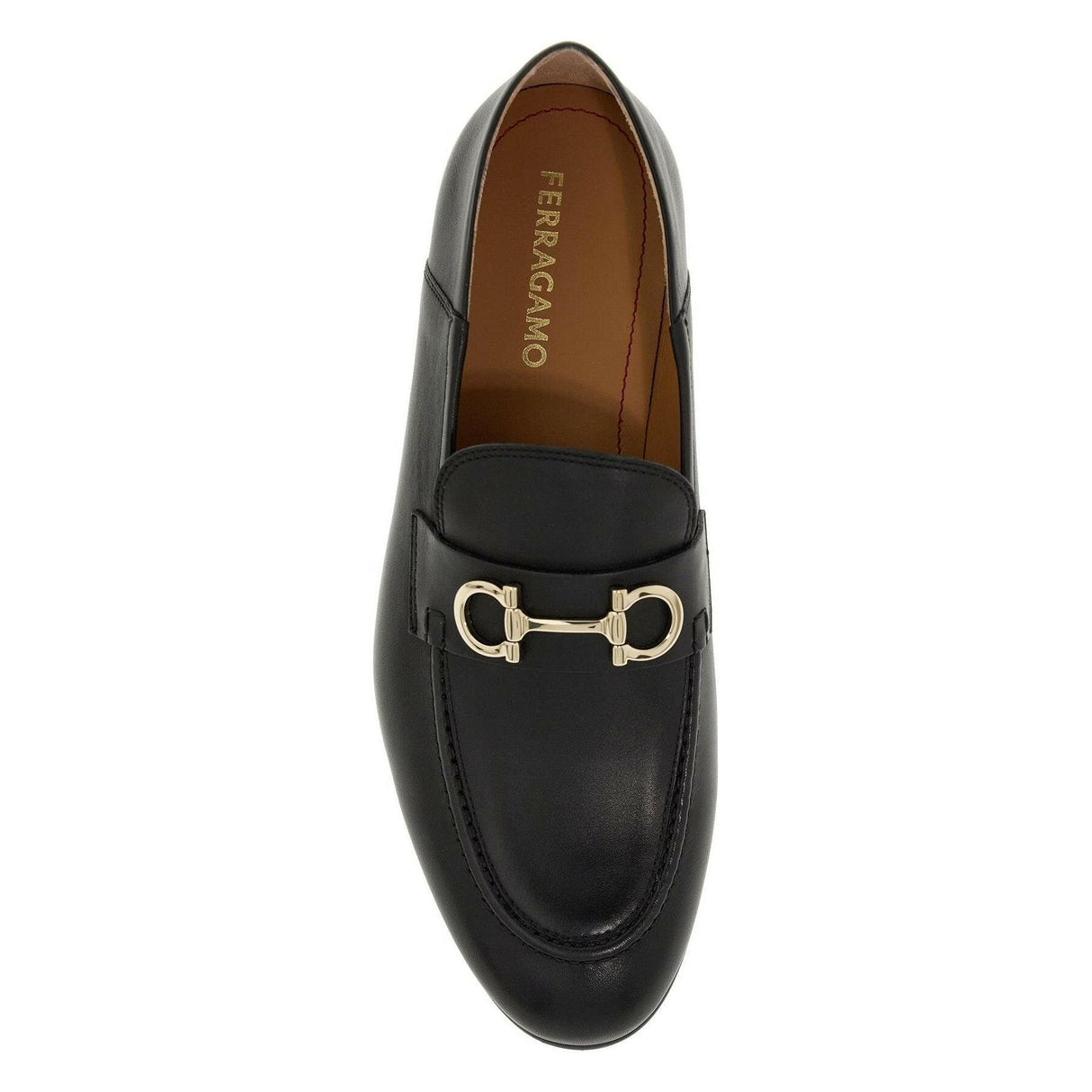 Gin Gancini Leather Loafers.