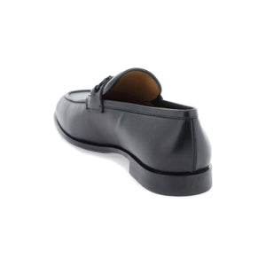 Black Gancini Leather Loafers FERRAGAMO JOHN JULIA.