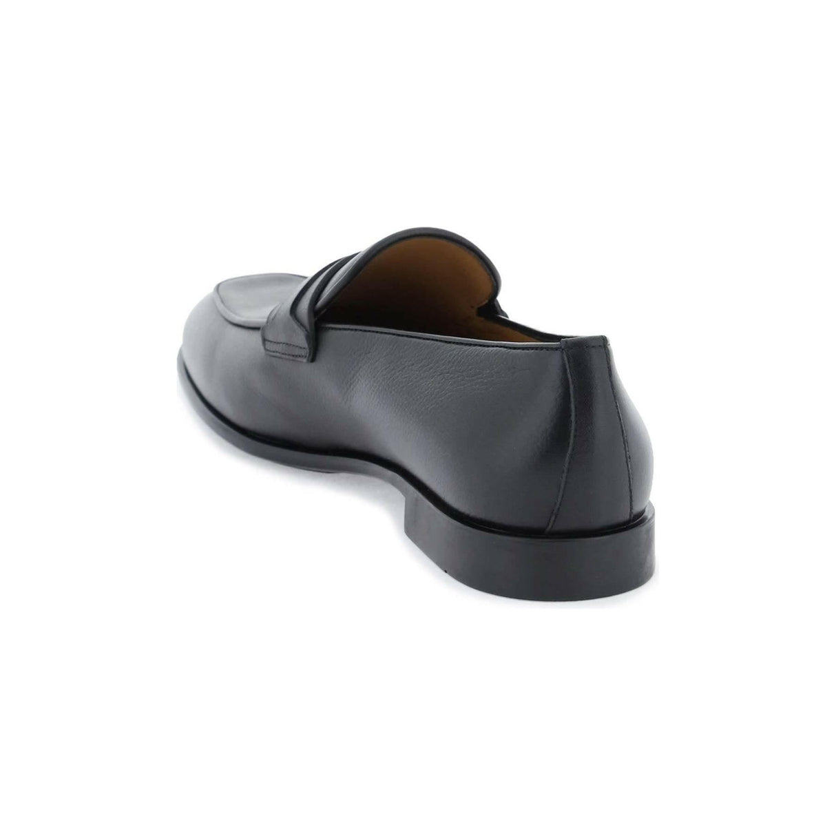 Black Gancini Leather Loafers FERRAGAMO JOHN JULIA.