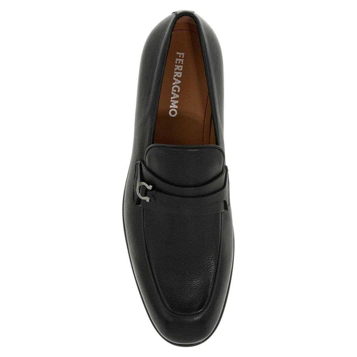 Desio Gancini Leather Loafers.