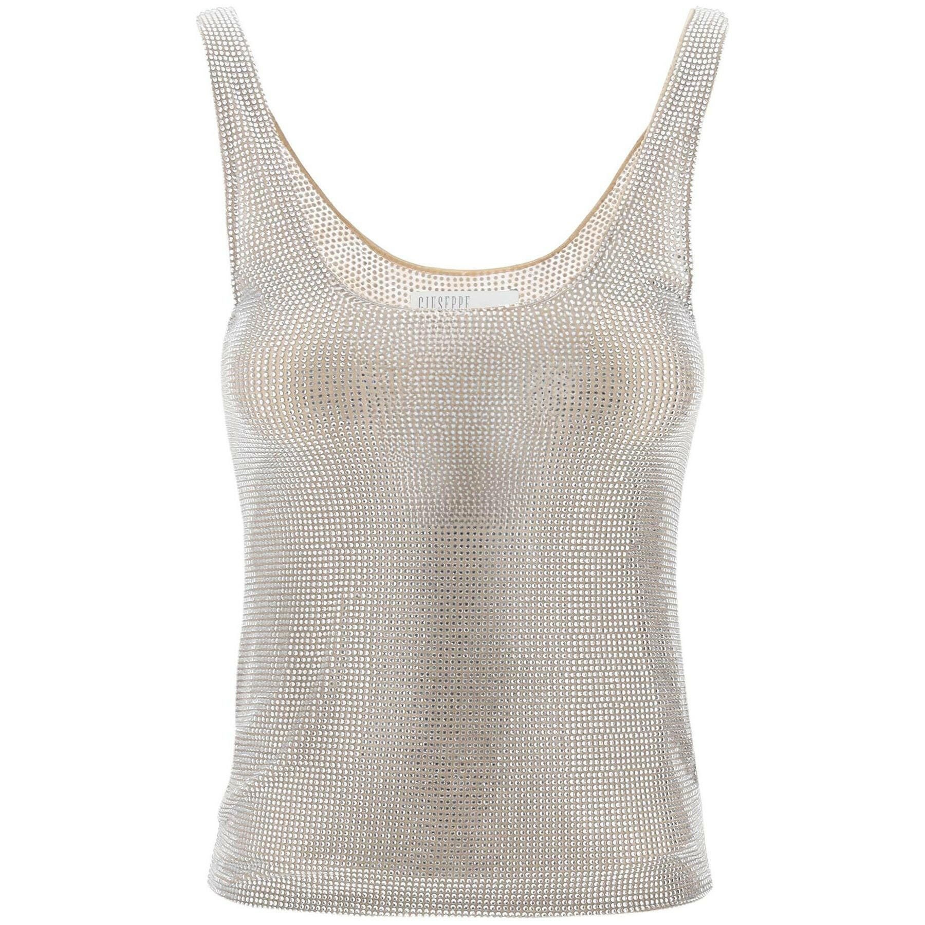 Rhinestone Mesh Tank Top.