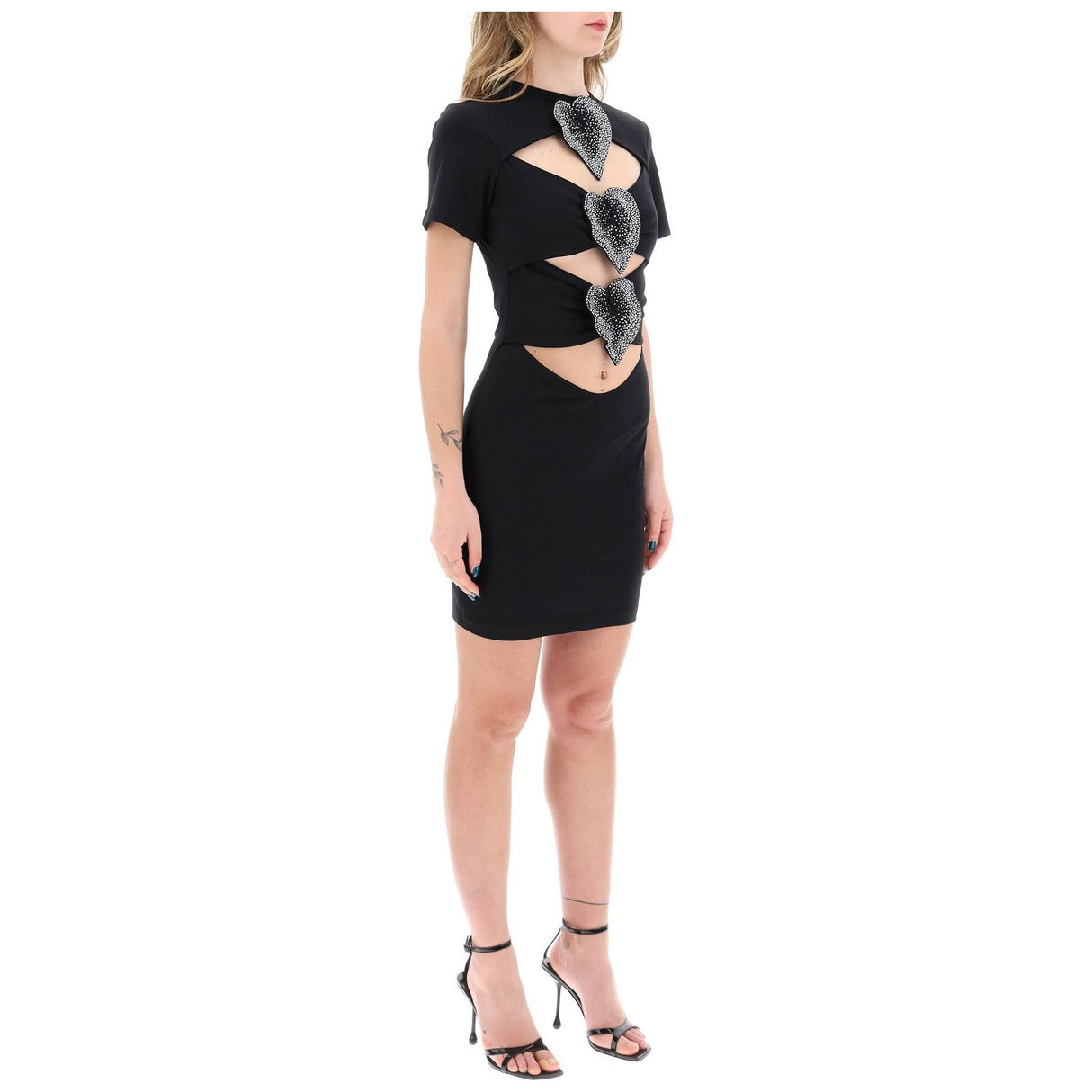 Cut-Out Anthurium Jersey Mini Dress