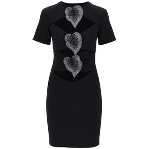 Cut-Out Anthurium Jersey Mini Dress