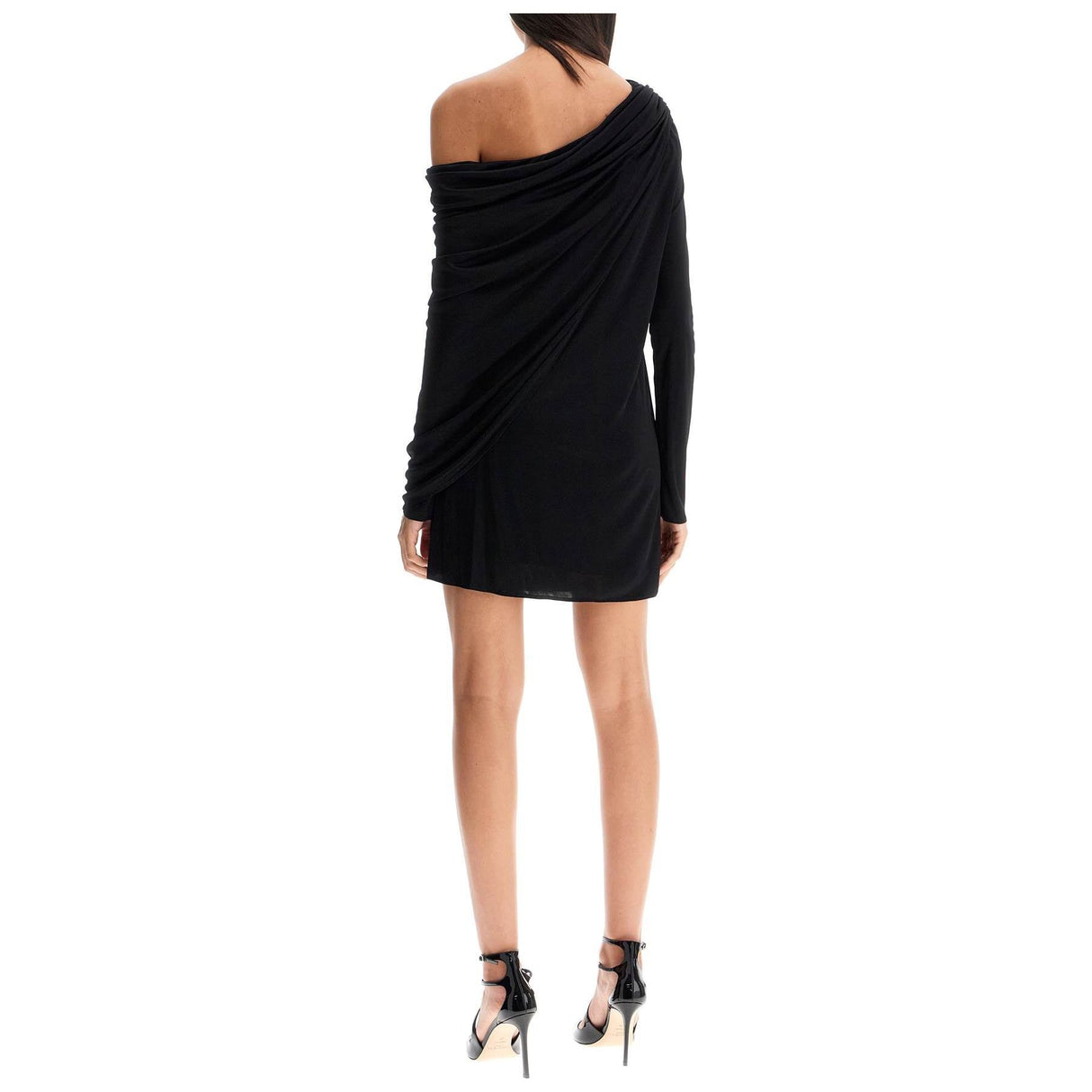 Gathered Off-Shoulder Jersey Mini Dress