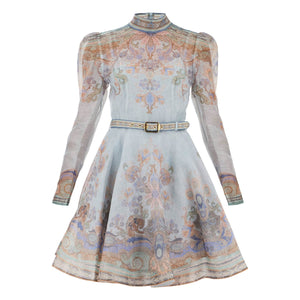 Eden Printed Organza Mini Dress