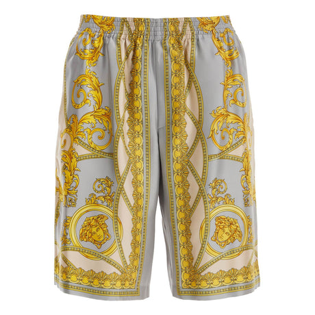 VERSACE-Silk Coupe des Dieux Print Shorts -JOHN JULIA.