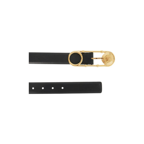 VERSACE-Leather Safety Pin Belt -JOHN JULIA.