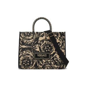 Medium Raffia Barocco Athena Print Tote Bag.