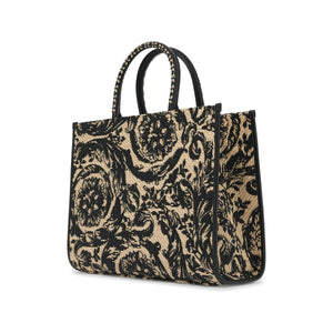 Medium Raffia Barocco Athena Print Tote Bag.