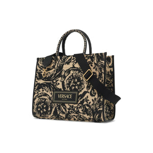 Medium Raffia Barocco Athena Print Tote Bag.