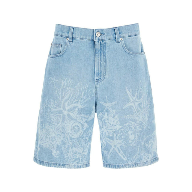 Lasered Barocco Sea Denim Shorts.