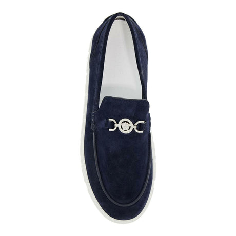 VERSACE-Medusa '95 Suede Greca Loafers-JOHN JULIA