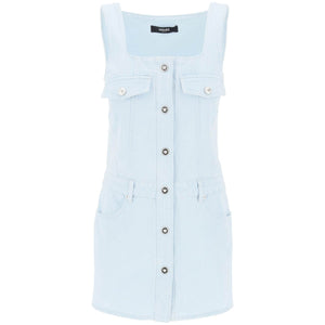 Medusa Button Mini Denim Dress