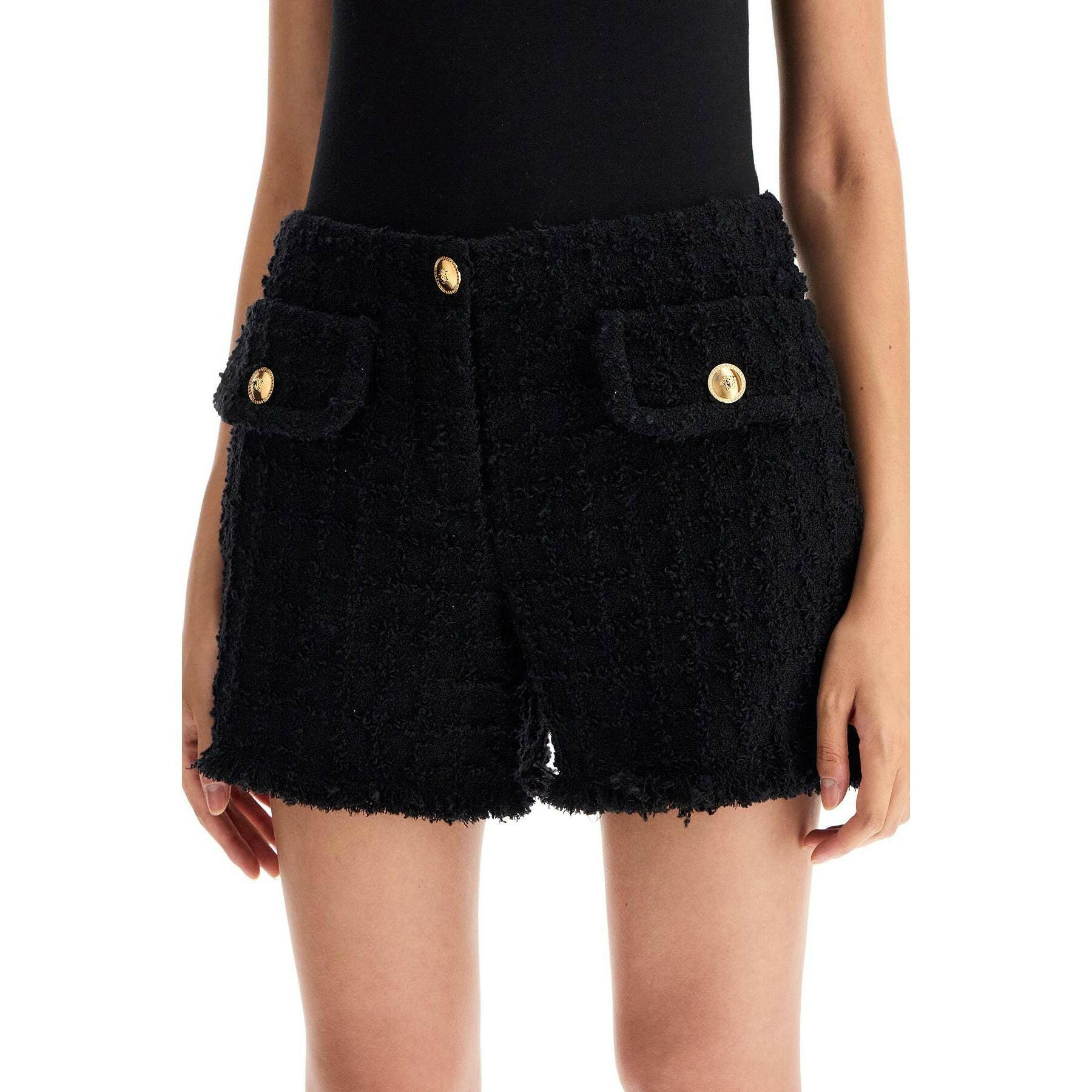 "Heritage Tweed Mini Shorts.