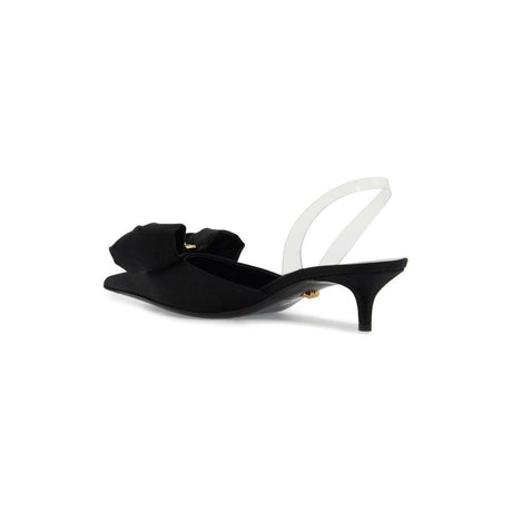 Satin Alia Bow Slingback Pumps.