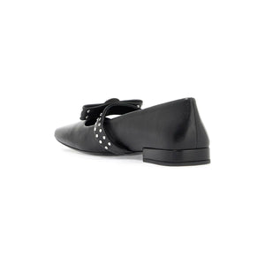 Nappa Leather Gianni Ribbon Studded Ballerinas.