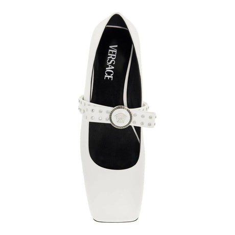 Nappa Leather Gianni Ribbon Studded Ballerinas.