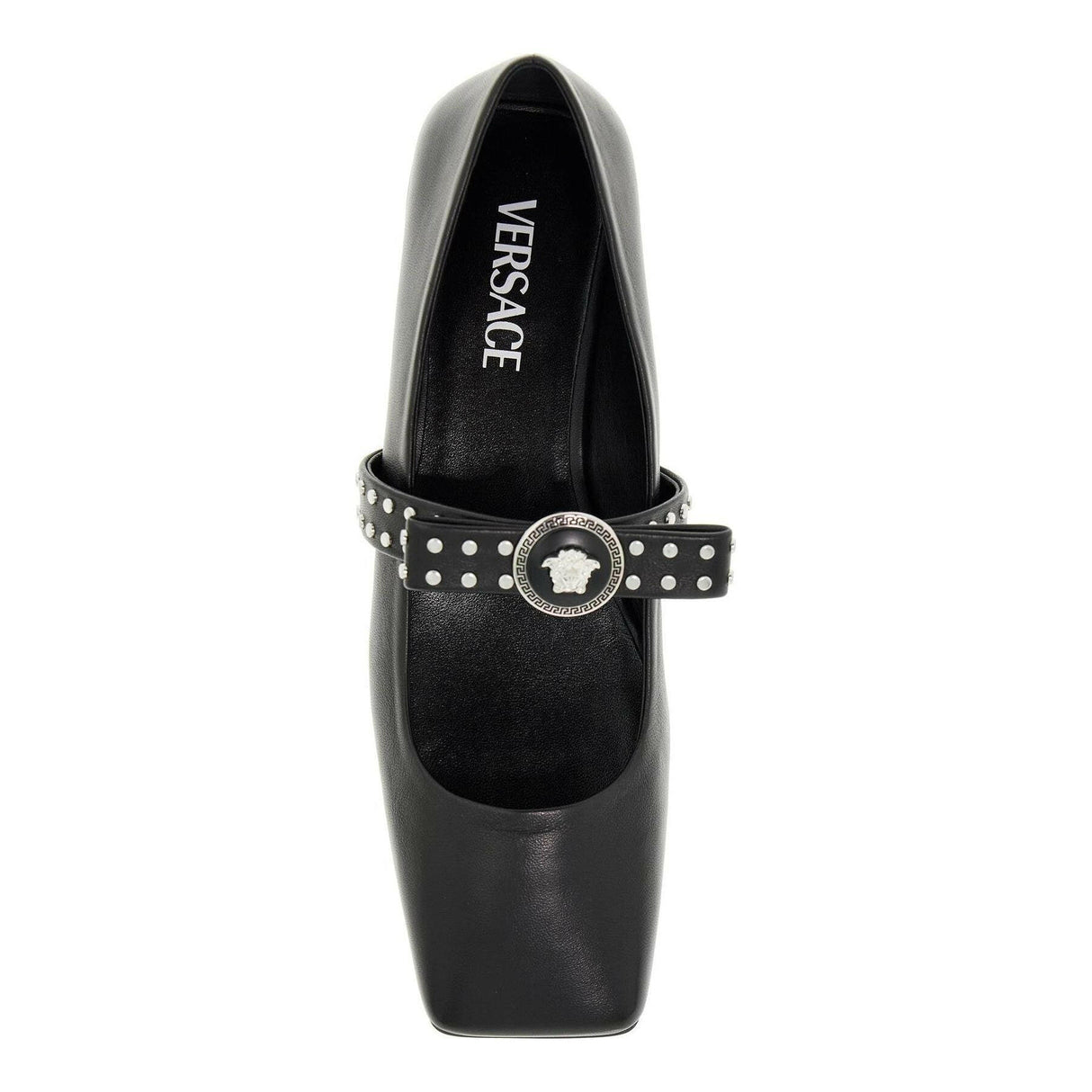 Nappa Leather Gianni Ribbon Studded Ballerinas.