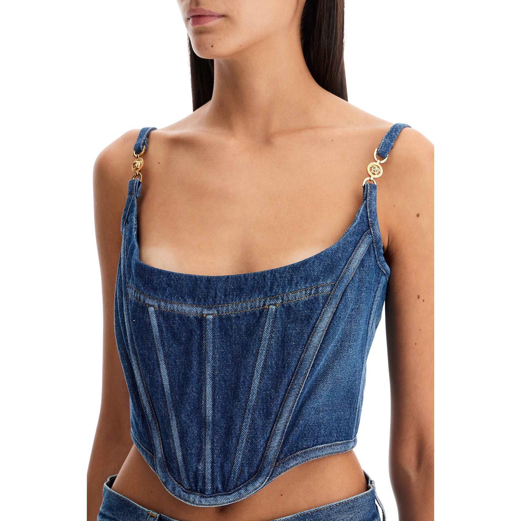 Denim Top Corset