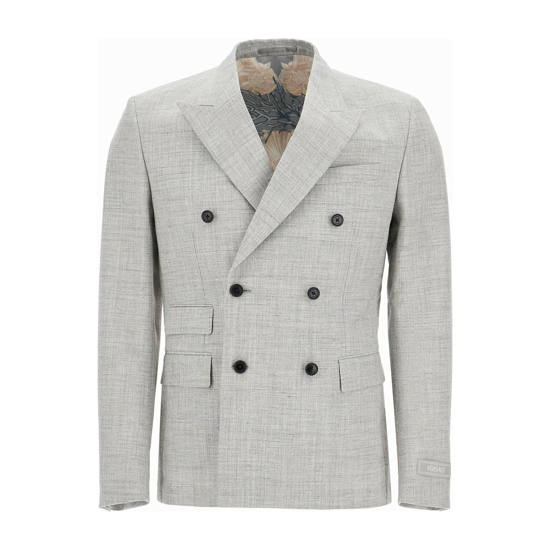 Wool-Blend Double-Breasted Blazer.