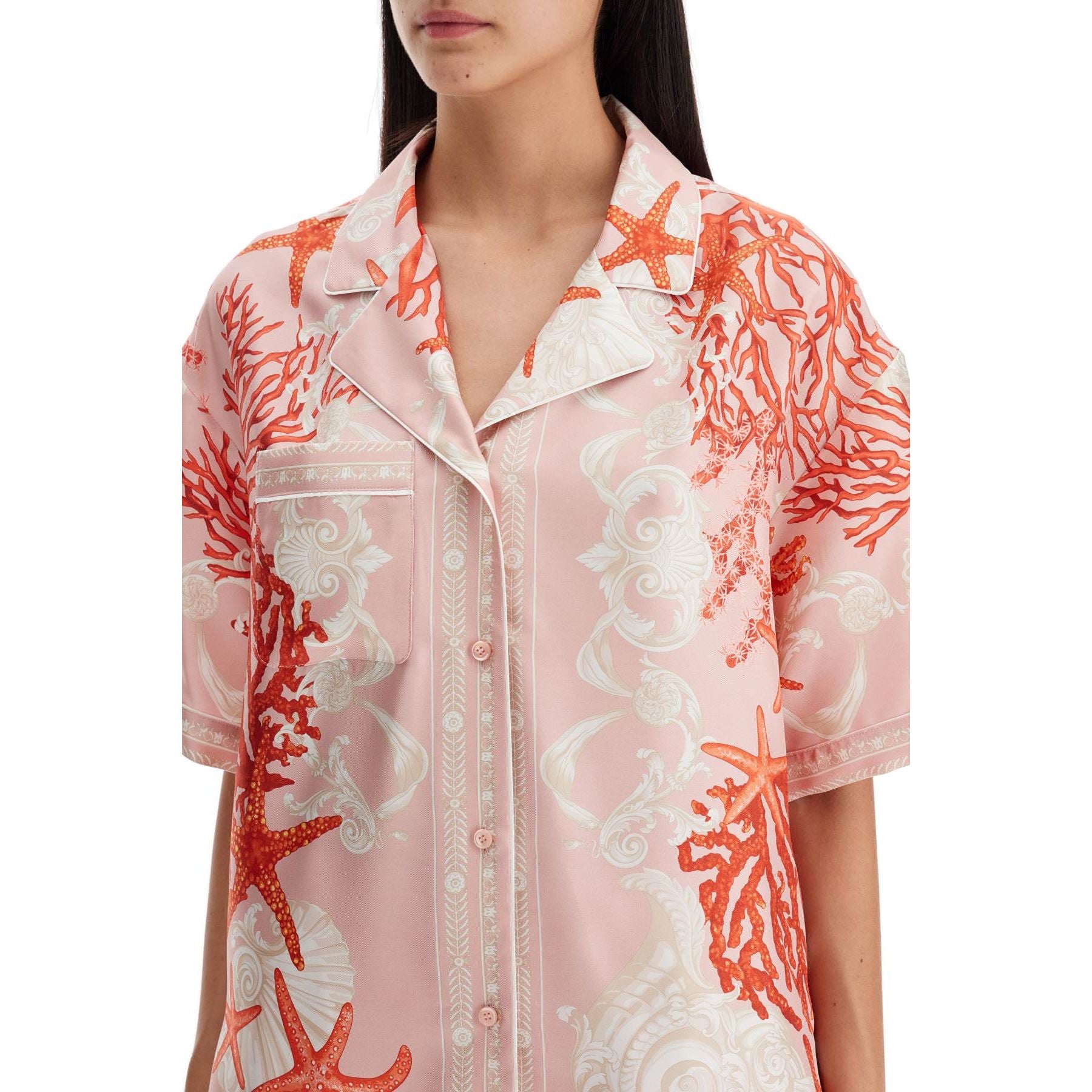 Barocco Sea Print Silk Shirt