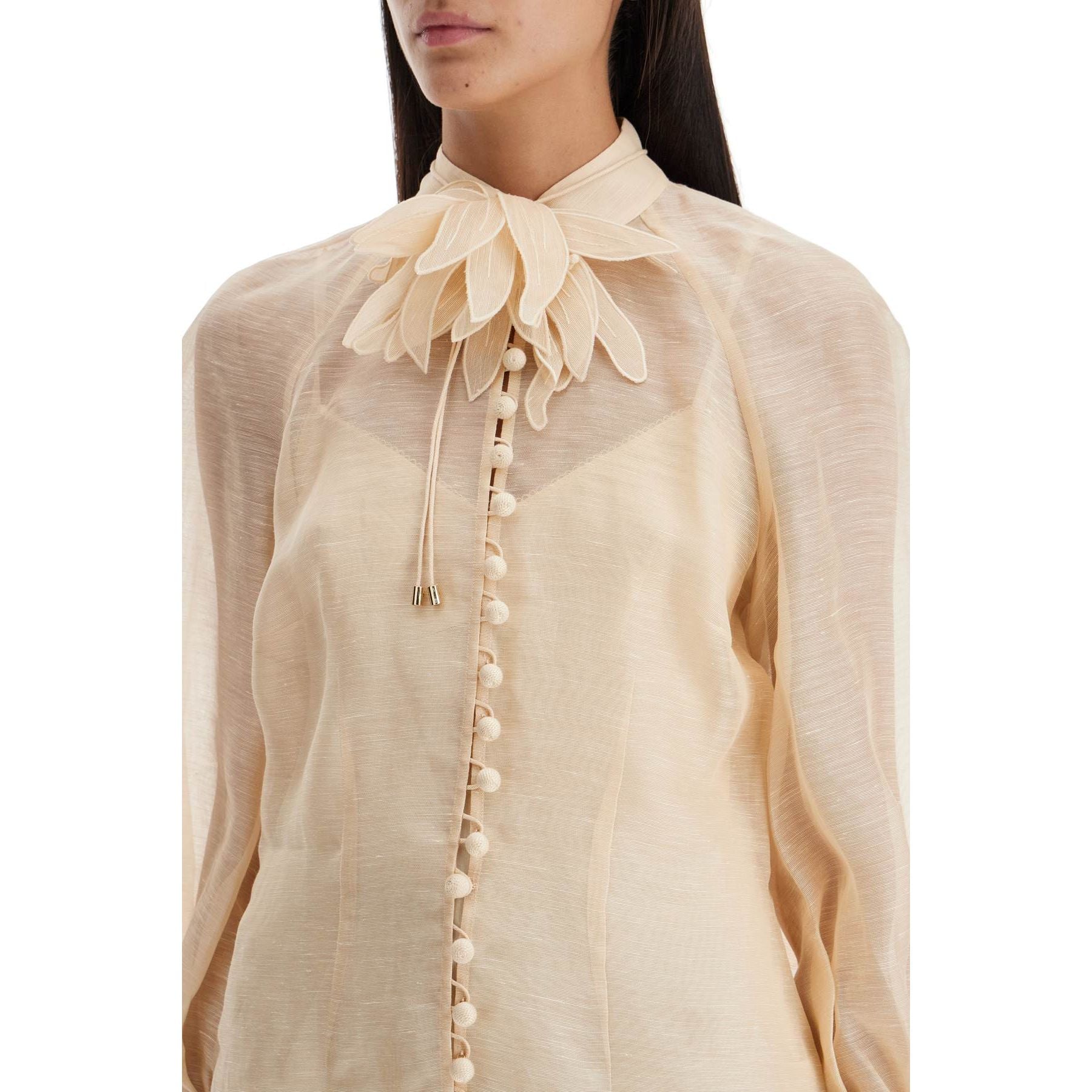 Blouse With Floral Illustr