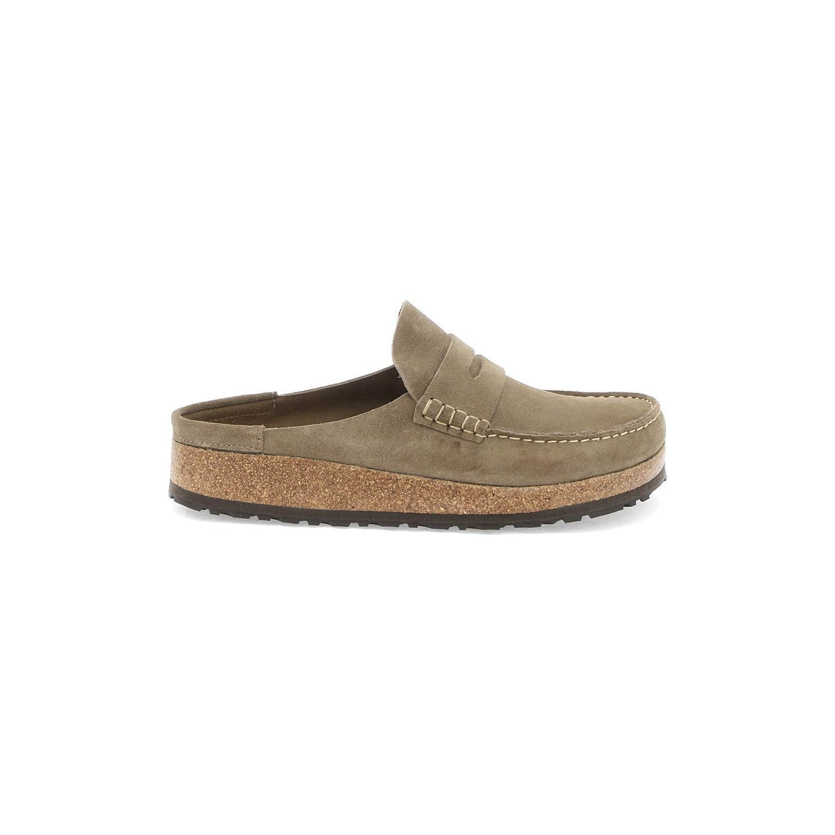Taupe Naples Suede Leather Clogs