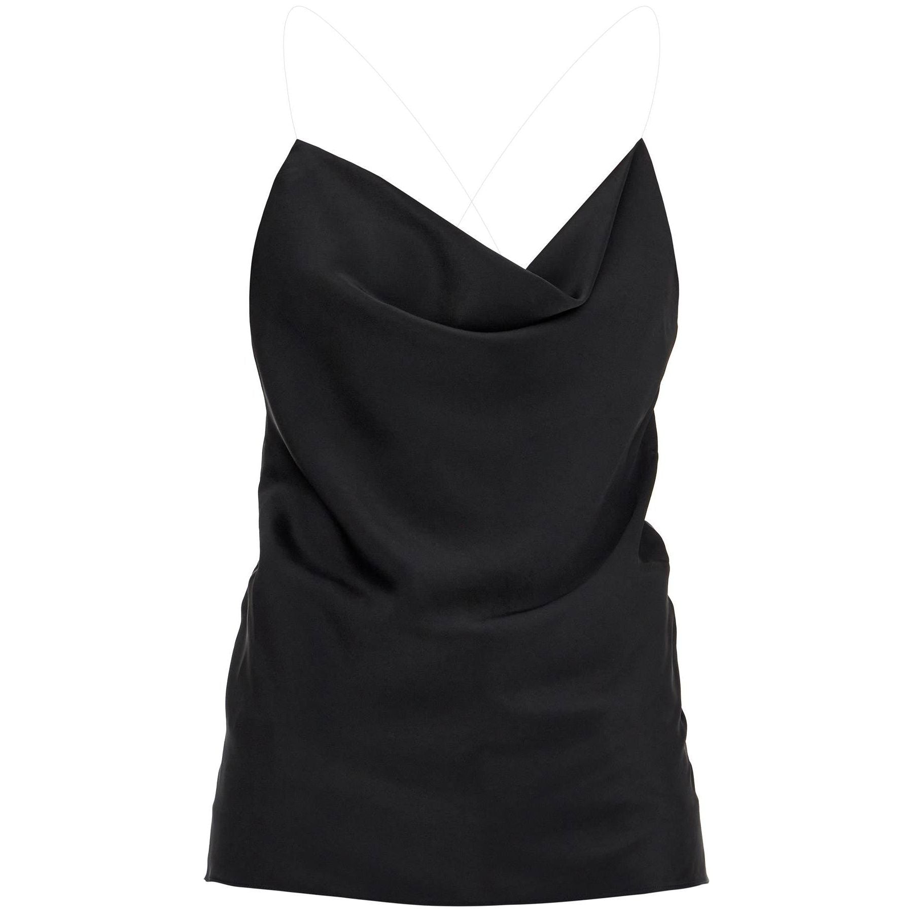 Satin Top With Draped Neckline And Low