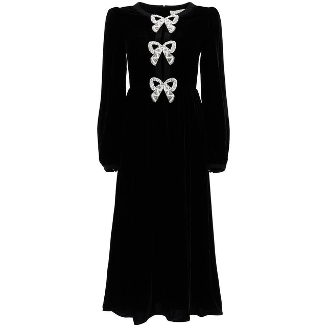 Camille Velvet Maxi Dress With Bows