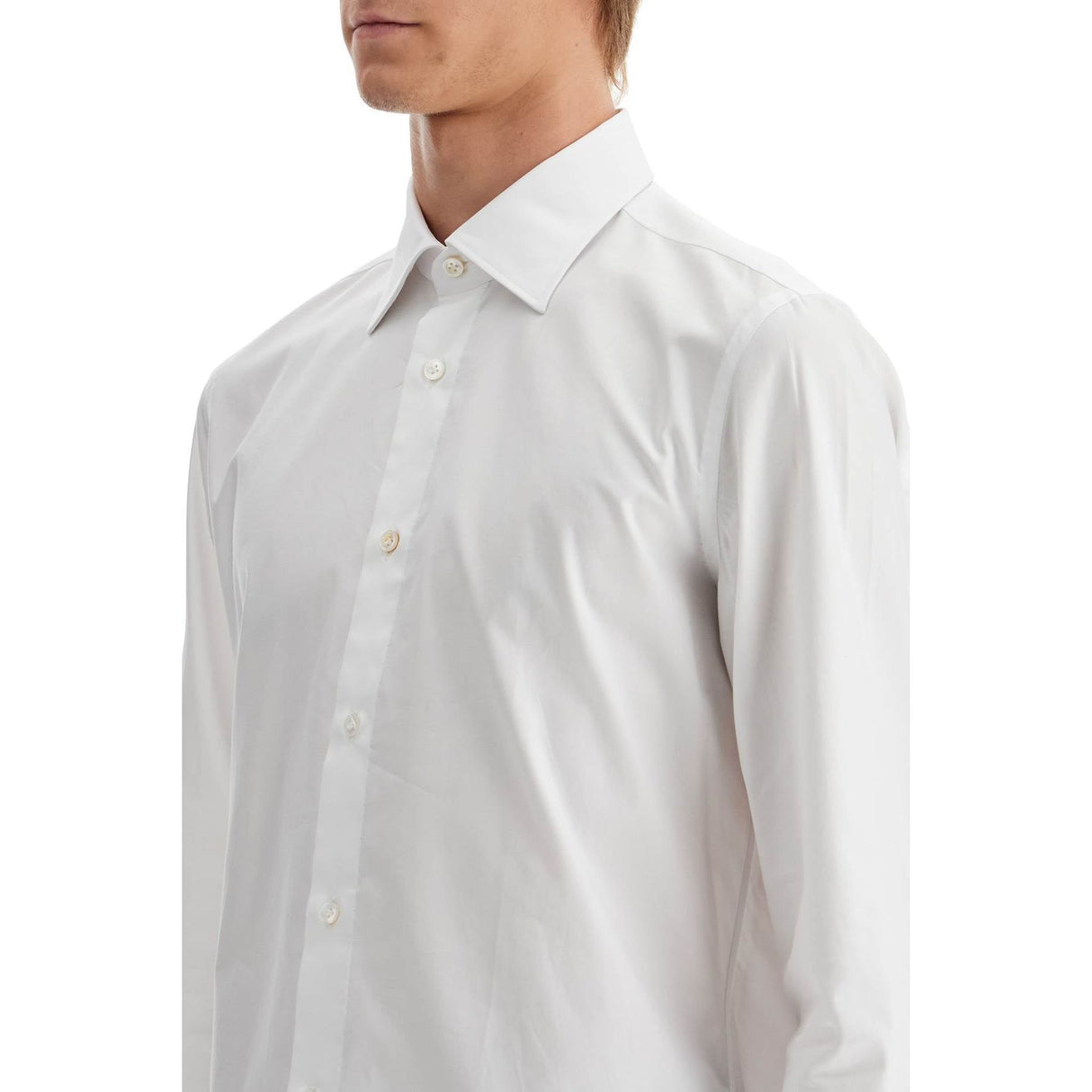 VINCENZO DI RUGGIERO-Slim Fit Twill Shirt For Men -JOHN JULIA.