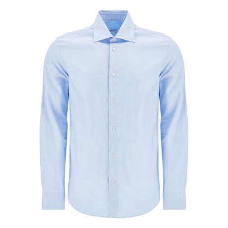 VINCENZO DI RUGGIERO-Slim Fit Twill Shirt For Men -JOHN JULIA.