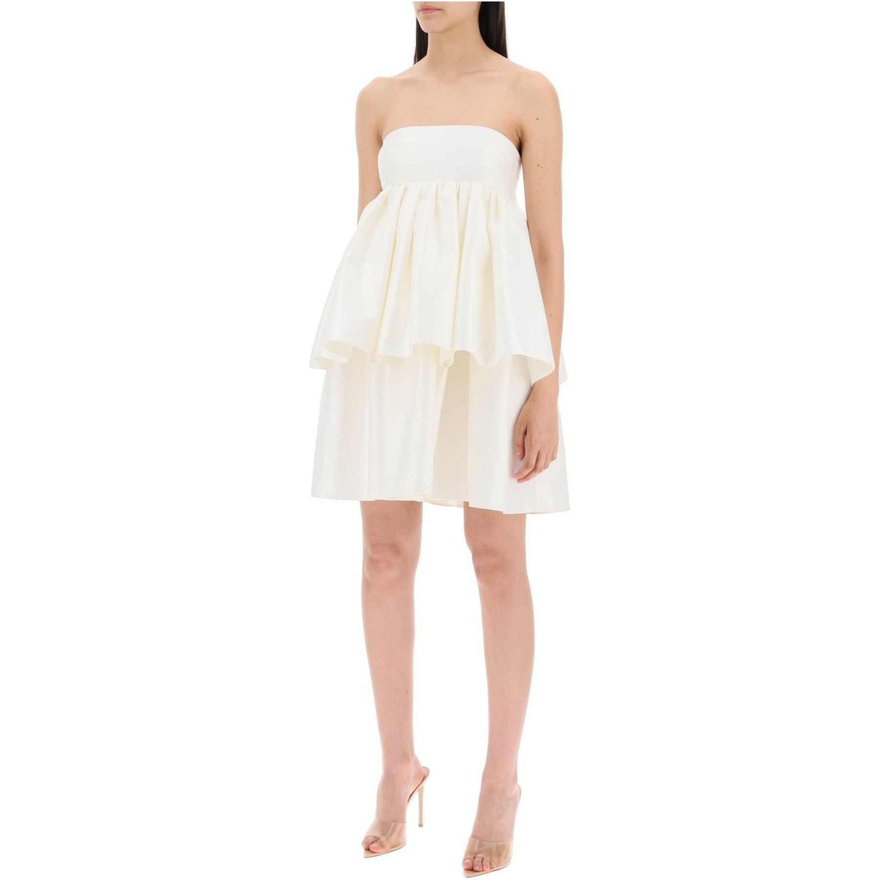 Ruffled Taffeta Midi Dress