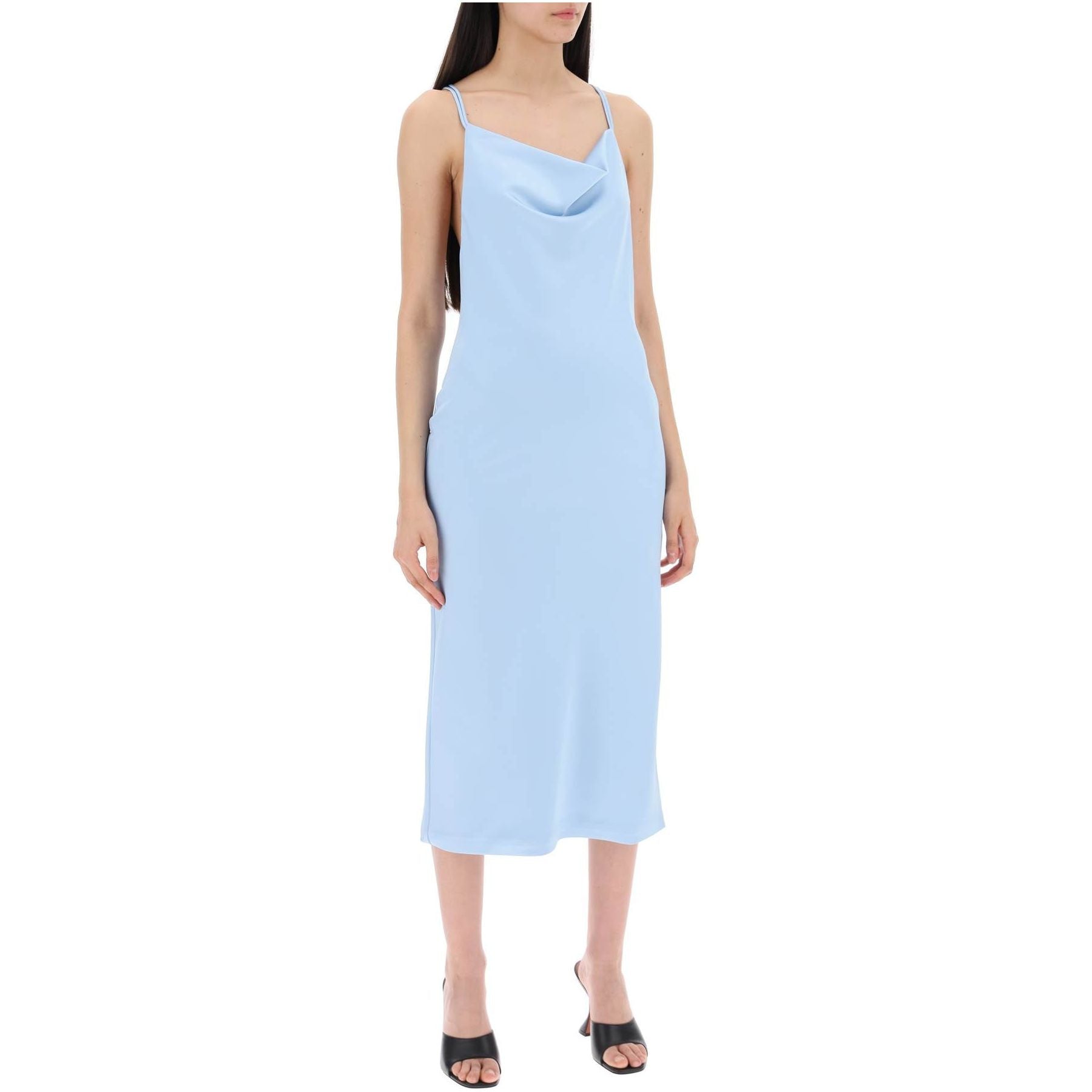 Satin Midi Slip Dress For A