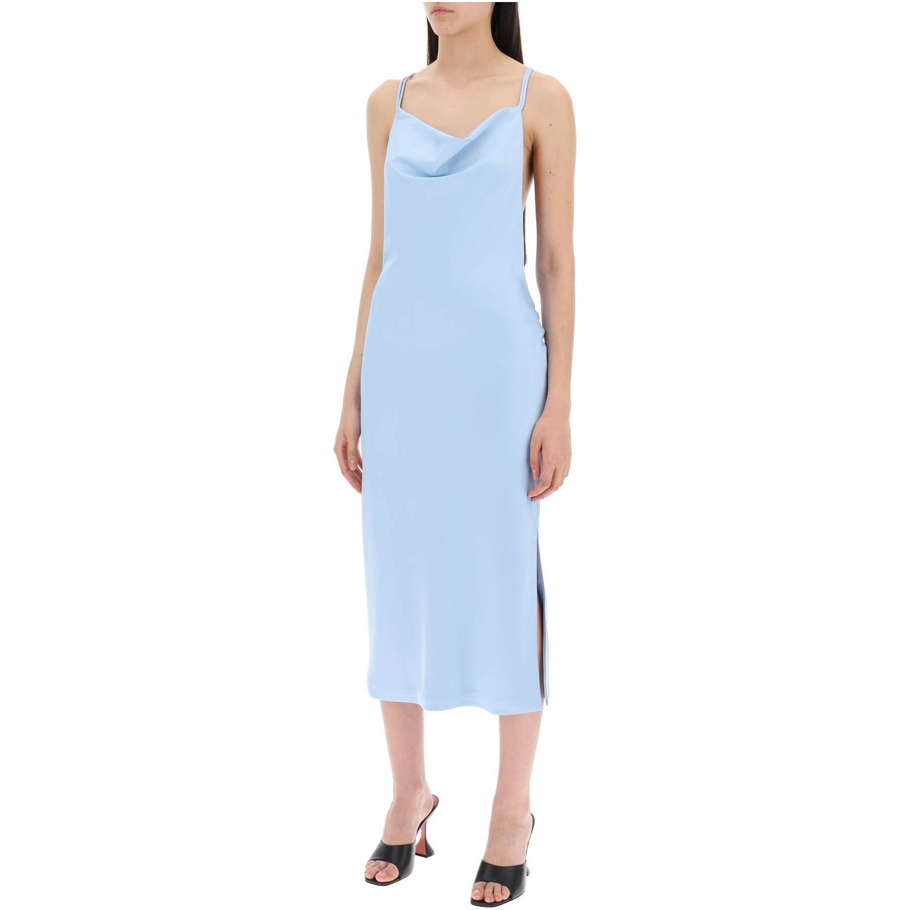 Satin Midi Slip Dress For A