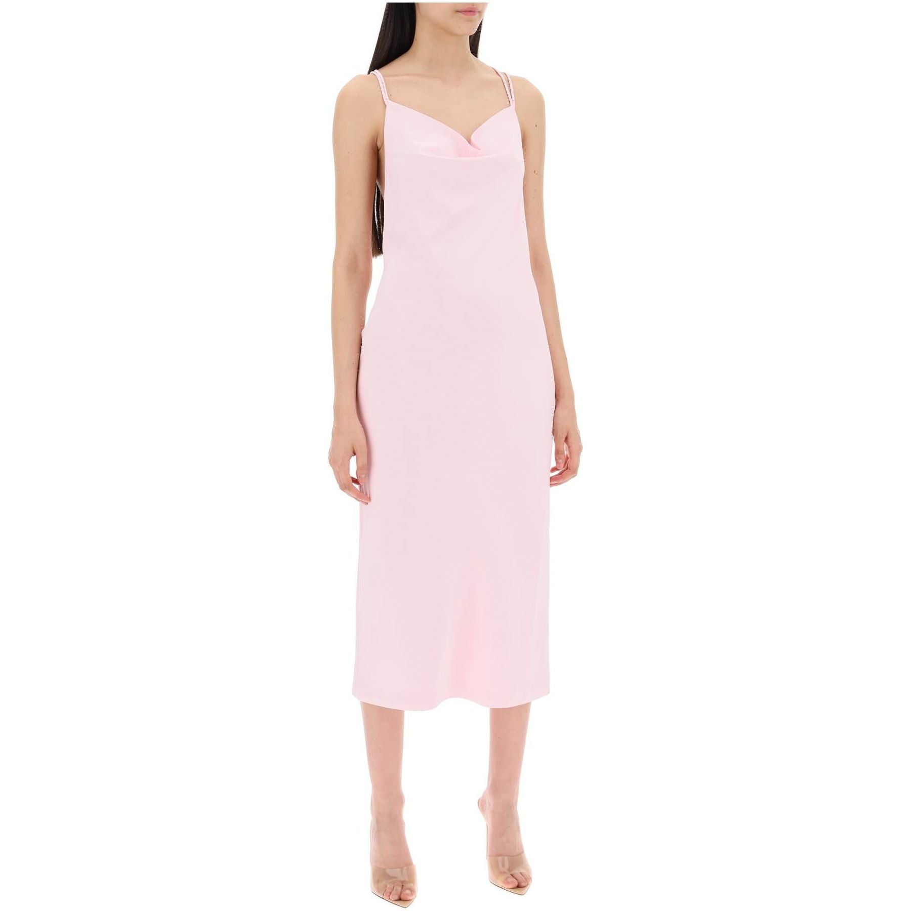 Satin Midi Slip Dress For A