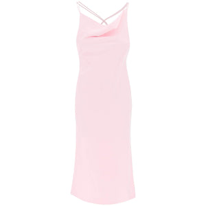 Satin Midi Slip Dress For A