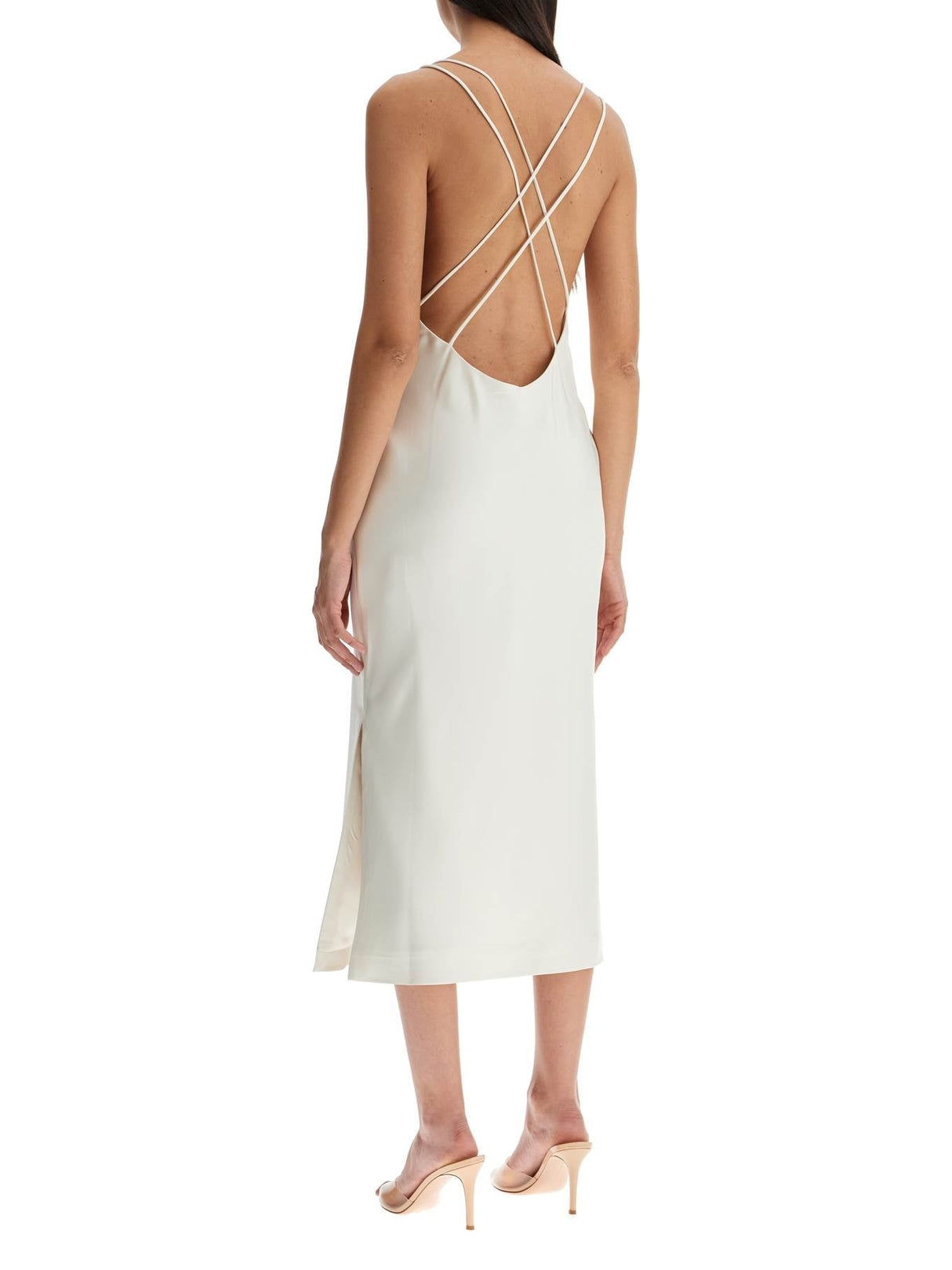 Satin Slip Midi Dress-Rotate-JOHN JULIA